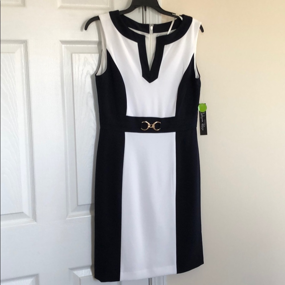 Chelsea Rose‎ white and navy sheath dress size 4